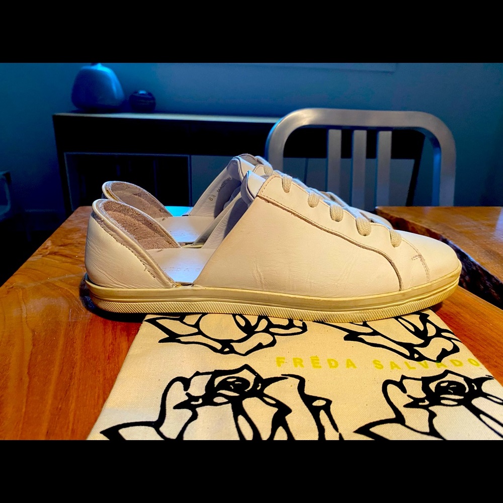 EDA D'ORSAY SNEAKER. WHITE . SIZE 8.5. Lightly worn .